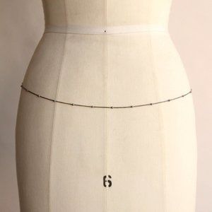 Vintage 1990s Belly Chain / Sterling Silver Chain Necklace / Tube Beads